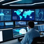 에너지 설비 위험 관리 사례 - A team of diverse engineers (male and female, wearing professional, clean-cut uniforms) in a futuris...