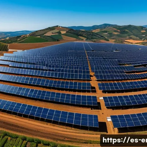 Home 32 에너지기술 산업의 미래 전망 - A modern Spanish solar farm featuring cutting-edge bifacial solar panels and perovskite solar cells,...